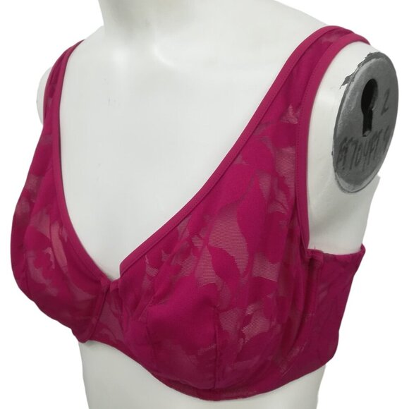 Thirdlove Unlined Foliage Perfect Coverage Lace Bra Size 36C 1/2 Pink Sheer - Picture 3 of 8